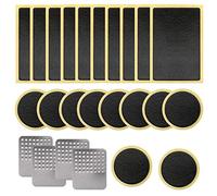 Savita 24 Pezzi Kit di Riparazione di Toppe per Pneumatici da Bicicletta Toppe Autoadesive Senza Colla per Pneumatici da Bicicletta con Raspe in Metallo per Bici da Strada da Montagna e da Pendolare