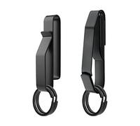 SAVITA 2pz Portachiavi da Cintura Resistente, Portachiavi Tattico in Acciaio Inossidabile con 4pz Portachiavi Rimovibili Portachiavi da Uomo Nero Adatto a Cinture Fino a 5,7cm
