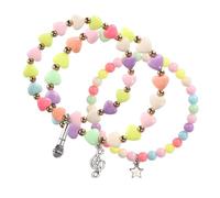 SAVITA 3 Pezzi di Braccialetti di Ispirazione, Braccialetti Dell'Amicizia con Perline Colorate Impilabili Gioielli alla Moda Kpop per Donne Accessori per Gioielli e Fan
