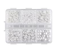 SAVITA 3000 Pezzi 2/3/4/5/6/8mm Perle Semicircolari Bianche, Mezze Perle Cabochon per Artigianato Perline Sciolte per Fai Da Te Collane Bracciali Gioielli Abito da Sposa Nail Art Fabbricazione