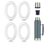 SAVITA 4 Pezzi Guarnizioni di Ricambio in Silicone Classiche per Stanley, Anello di Tenuta in Silicone Compatibile con Stanley Classic 20 oz 1.0 QT 1.5 QT 2 QT 2.5 QT Tappo per Bottiglia Trasparente