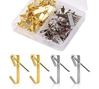 SAVITA 40 Pezzi Ganci per Foto Quadri Muro, Acciaio Inossidabile 13,6kg Ganci Chiodi per Appendere Quadri su Pareti Dure per Appendere Foto Specchio Orologio Casa Forniture per Ufficio (Oro, Argento)