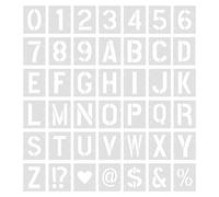 SAVITA 42 Pezzi Stencil Alfabeto e Numeri, 5 cm Plastica Riutilizzabile Modello Lettera Numero Stencil per Artigianato con Numeri di Simboli per La Pittura di Progetti Artistici Fai-Da-Te Decorazione