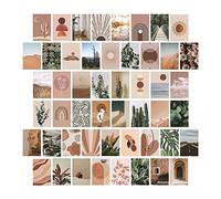 SAVITA 50 Pezzi Danish Pastel Poster, 10x15cm Danish Pastel Aesthetic Set di Collage da Parete Poster Estetica per Camera da Letto Sala da Pranzo Dormitorio Decorazione della Parete (Marrone)