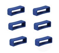 SAVITA 6 Pezzi Anello Cinturino Orologio, Anello di Fissaggio in Silicone per Cinturino Fermo Cinturino Orologio Intelligente Braccialetto Sostituzione (18mm, Blu Scuro)