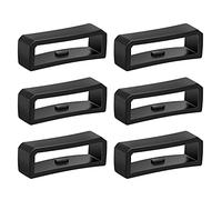 SAVITA 6 Piezas Retenedor de Correa para Reloj, Anillo de Cierre de Correa de Reloj de Silicona por Banda de Reloj Inteligente Pulsera Reemplazo (Negro) (20mm)