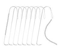 SAVITA 8 Pezzi Aghi Curvi per Perline, 13,3 cm Aghi per Perline Acciaio Inossidabile Ago a Occhio Grande con Manico Ago per Perline per Fare Gioielli Braccialetti Collane