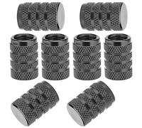 SAVITA 8 Pezzi Tappi Stelo Valvola Pneumatico, Coprivalvola Pneumatico in Alluminio con Anello in Gomma per Auto, SUV, Bici, Camion, Motociclette (Grigio)