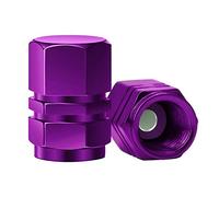 SAVITA 8 Pezzi Tappi Valvola di Alluminio Coperchio Valvole Esagonali Universali per Auto, SUV, Bici, Biciclette, Camion, Motocicli | Heavy-Duty, Guarnizione Ermetica | Screw-On, Easy-Grip (Viola)