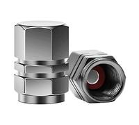 SAVITA 8 Pezzi Tappi Valvola di Alluminio Coperchio Valvole Esagonali Universali per Auto, SUV, Bici, Biciclette, Camion, Motocicli | Heavy-Duty, Guarnizione Ermetica | Screw-On, Easy-Grip (Argento)