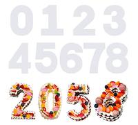 SAVITA 9 Pezzi 31 cm 0-8 Numero Stencil Torta, Modelli Piatti in Plastica Numero Stampo Torta Taglio Stencil per Fai da Te Natale Matrimonio Compleanno Anniversario Torte Biscotto