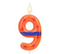 SAVITA Candela di Compleanno a Tema Anime, Candela a Numero per Torta con Cintura Arancione e blu e Topper per Cupcake Decorazioni Cartoon (9)