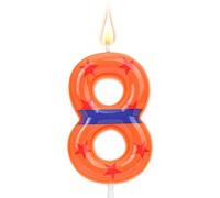 SAVITA Candela di Compleanno a Tema Anime, Candela a Numero per Torta con Cintura Arancione e blu e Topper per Cupcake Decorazioni Cartoon (8)