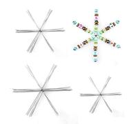 SAVITA D27025 30 pezzi di filo metallico a forma di fiocco di neve, 9,4 cm, 11,4 cm, 15 cm, per alberi di Natale, decorazioni per progetti di perline per artigianato invernale fai da te, decorazioni