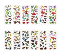 SAVITA Dinosaur Stickers 3D Puffy Stickers per bambini e ragazzi (300+ pezzi), 24 fogli adesivi per ricompensa album Making Dinosaur Tema Birthday Party Favors