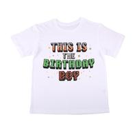 SAVITA Maglietta This Is The Birthday Boy, Maglietta Bianca in Cotone con Tema Giocatore per Bambini Gioventù (M/10-12Y)