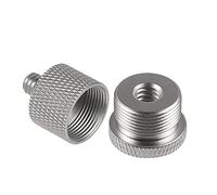 SAVITA Microfono Asta Adattatore Kit Include 1 Pezzi Adattatore Filettatura da 1/4 a 5/8 1 Pezzi Adattatore Filettatura da 5/8 a 1/4 Adattatore Treppiede Supporto Microfono Fotocamera (Argento)