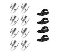 SAVITA Plettri Chitarra Set di Plettro Dito Pollice Regolabili, Inclusi 8 Pezzi Acciaio Inossidabile Argento Chitarra Plettri + 4 Plettro Pollice in Plastica per Corda Chitarra Banjo Arpa Basso