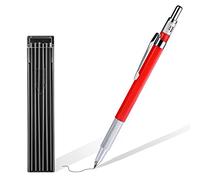 SAVITA Set di Matite Meccaniche, 1 Portamine e 12 Pezzi 2mm Ricariche per Matite 2B Matite Automatiche in Metallo con Temperino Incorporato per Falegname, Lavorazione, Schizzi, Scrittura (Rosso)