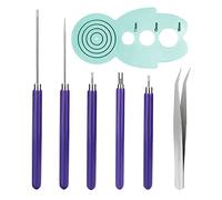 SAVITA Set di Quilling Attrezzi, 5 Pezzi Strumenti per Quilling di Carta Fatti a Mano Compreso un Allenatore di Curling e un Paio di Pinzette per Lavori Artistici Progetti Fai da Te (Blu, Viola)