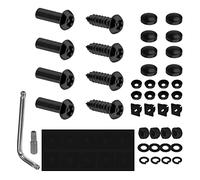 SAVITA Set di Viti Antifurto per Targa Auto, Elementi di Fissaggio di Sicurezza a Vite per Targa M6 Assortimento Fisso in Acciaio Inossidabile Antifurto Bulloni per Viti Coperture (Nero)