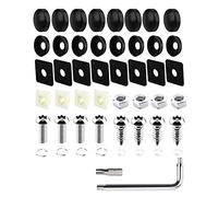 SAVITA Set di Viti Antifurto per Targa Auto, Elementi di Fissaggio di Sicurezza a Vite per Targa M6 Assortimento Fisso in Acciaio Inossidabile Antifurto Bulloni per Viti Coperture Nere