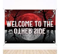 SAVITA Sfondo Benvenuti Dall'altra Parte, 120x80cm Sfondo con Foresta Spettrale Capovolta per Feste a Tema Halloween e Sconosciuti per Decorazioni Paretela Sala Compleanno e Oggetti di Scena Foto