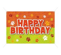 SAVITA Sfondo Compleanno Volpe, 100x150cm Striscione di Buon Compleanno con Tema Cartone Animato Decorazione da Appendere alla Parete per Ragazzi e Ragazze Articoli per Feste