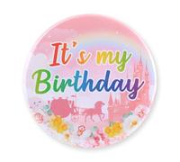 SAVITA Spilla Princess It's My Birthday per Bambine, 5,8cm Graziosa con Scritta Happy Birthday Spilla di Compleanno per Decorazioni Feste di Compleanno