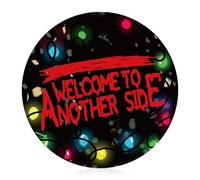 SAVITA Spilla Welcome to Another Side, Distintivo Tema Spettrale Rotonda da 5,8cm per Amici Famiglia Halloween Natale Bomboniera