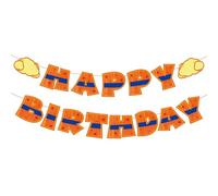 SAVITA Striscione Compleanno Cartone Animato, Ghirlanda Compleanno Anime Preassemblato con Motivi Nuvola Gialla Stella Rossa e Cintura Blu per Decorare Sfondo Festa Non è Necessario Alcun Fai Da Te