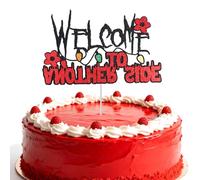 SAVITA Topper per Torta Capovolta, Carta Glitterata Decorazione Cupcake Benvenuto a Un Altro Lato Decorazioni per Feste a Tema Eclettico e Spettrale Ragazzi Ragazze