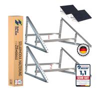 SAVOLAR Supporto solare 2 pezzi alluminio e acciaio inossidabile montaggio a parete compatibile pannelli balcone fino a 117 cm angolo regolabile 0-90°