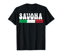 Savona City Italia Vintage Bandiera Italia per Gli Amanti dei Viaggi Maglietta