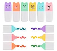SAVOSWEET Mini evidenziatore pastello, set di 12 evidenziatori per dipingere, disegnare, marcare, 6 colori, per ufficio, scuola, diari, libri da colorare