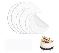 SAVOSWEET Rotondi Base per Torta in Acrilico 15cm+20cm+25cm con Raschiett, Base Rotonda Trasparente Riutilizzabile per Decorare Torte, Non Scivola, Ideale per Pasticceria, Cake Design e Pittura