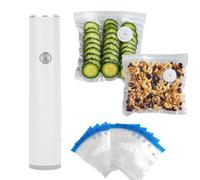 Savourmate Compact Vacuum Sealer - with 10/20/30 Reusable BPA-Free Bags, 5-Second Vacuum Seal, 5X Longer Freshness, Portable Food Saver (with 20 bags)