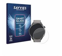 savvies 3 Pezzi Pellicola Protettiva Vetro per Hama Smartwatch 9000 9H Protezione Schermo, Lamina di Vetro, Trasparente, senza Bolle, Anti-Impronta, Anti Graffio
