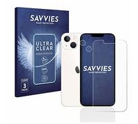savvies 6 Pezzi Pellicola Protettiva per Apple iPhone 13 (Fronte+Fotocamera) Protezione Schermo Trasparente