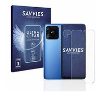savvies 6 Pezzi Pellicola Protettiva per Xiaomi Redmi 10C (Fronte+Fotocamera) Protezione Schermo Trasparente