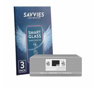 savvies Pellicola Vetro per TechniSat Digitradio 372 CD | 3 Pezzi Chiara Protezione Schermo Made in Germany 9H Lamina di Vetro Anti Graffio Senza Bolle