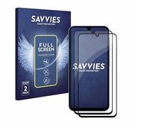 savvies Vetro Temperato compatibile con Samsung Galaxy A15 / 5G (2 Pezzi) Copertura Completa Pellicola Protettiva, Nero