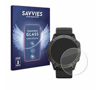 savvies Vetro Temperato per Garmin Fenix 6X Pro Solar | 3 Pezzi Chiara Protezione Schermo Made in Germany Glass Durezza 9H Anti-Graffio