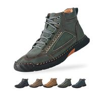 Saw Behind - Sawbehind Mens Boots Men's Comfortable Handmade Leather Boot, Waterproof, Arch Support, for Hiking (Green,45)
