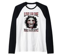 Saw Live or Die Make Your Choice Billy Horror Movie Maglia con Maniche Raglan