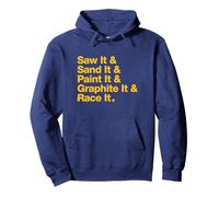 Saw & Sand & Paint Funny Pinewood Derby Typography Cub Scout Felpa con Cappuccio
