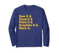 Saw & Sand & Paint Funny Pinewood Derby Typography Cub Scout Maglia a Manica