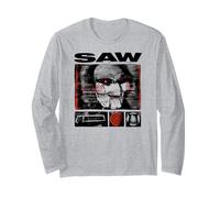 Saw Vintage Style Icons Grid Horror Movie Maglia a Manica