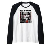 Saw Vintage Style Icons Grid Horror Movie Maglia con Maniche Raglan