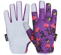 SAWANS Guanti da giardinaggio in pelle Ladies Mens Women Thorn Proof Rigger Garden Safety Working Gloves Multipurpose Breathable Construction Gardening Gifts (Viola, L (confezione da 1))